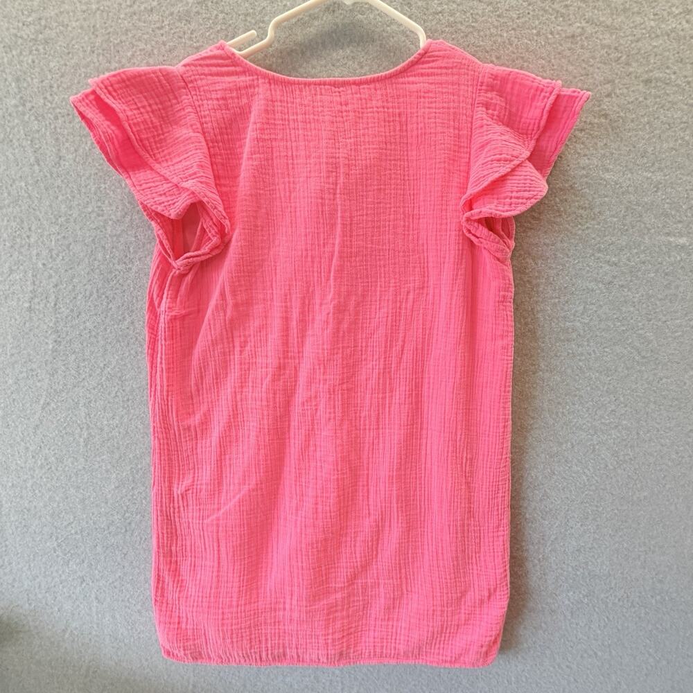 Vineyard Vines Dress Small Fuschia Flutter Sleeve Tassel Tie Gauze Spring Preppy - Picture 10 of 11